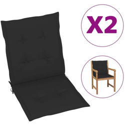 vidaXL Cuscini per Sedie da Giardino 2 pz Neri 100x50x4 cm - Nero en oferta
