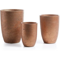 Set di 3 vasi da fiori in cemento color rame per interni ed esterni - Copper - Kave Home precio
