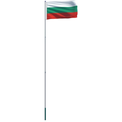Bandiera con Pennone in Alluminio 6 m della Bulgaria - Vidaxl