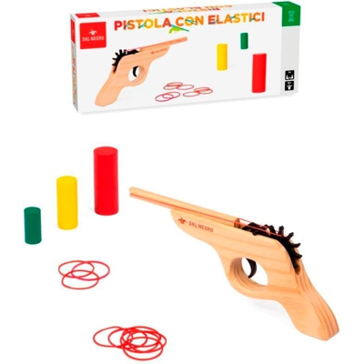 Lgvshopping - Dal Negro Pistola Giocattolo in Legno Con Elastici Per Bambini Idea Regalo