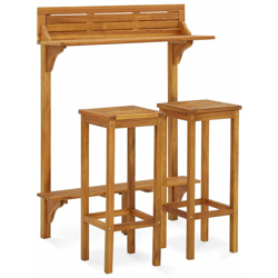 Set Mobili da Giardino 3 pz in Legno Massello di Acacia - Marrone - Youthup en oferta