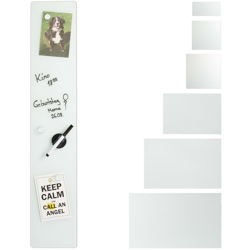 Lavagna Magnetica in Vetro, Scrivibile, Bacheca da Parete, 3 Calamite, Pennarello, 15 x 80 cm, Bianca en oferta