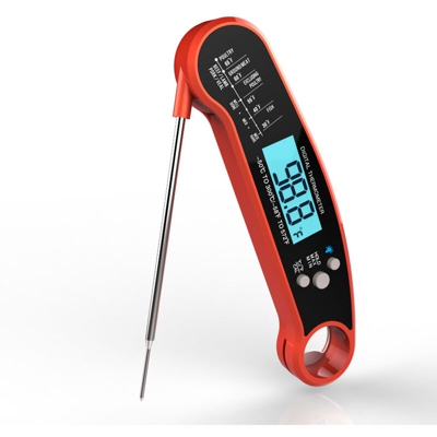 Termometro per carne a lettura istantanea Termometro digitale per alimenti con retroilluminazione Apribottiglie Sonda pieghevole Termometro