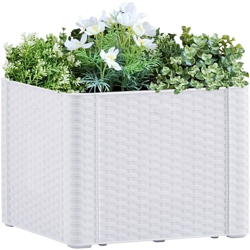 Letto Rialzato Giardino Sistema Irrigazione Bianco 43x43x33 cm - Bianco - Youthup en oferta