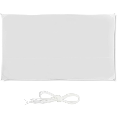 Relaxdays - Tenda a Vela Rettangolare, Idrorepellente, Anti UV, Corde di Supporto, Terrazza e Giardino, LxP: 2x4 m, Bianca