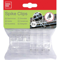 1 238 001K Spike-Clips Clip di fissaggio Adatto per Spuntoni anti piccioni 6 pz. - Swissinno en oferta