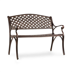 Pozzilli AN panca da giardino in alluminio pressofuso resistente alle intemperie rame anticato en oferta