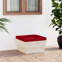 vidaXL Ottomana da Giardino su Pallet con Cuscino in Legno di Abete - Rosso características