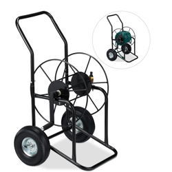 Carrello Avvolgitubo, con 2 Ruote, Attacco da 1/2 e 3/4 Pollici, per Tubi Lunghi Fino a 80 m, in Metallo, Nero características