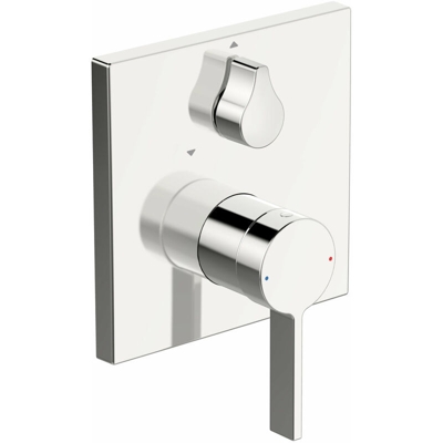 Hansa Hansaloft unità funzionale con set decoro miscelatore monocomando a parete 8760, rosone 150x150mm, cromato - 87609003