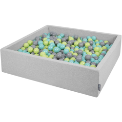Piscina Di Palline 120X30cm/300 Palline Grande Quadrato Per Bambini Fabbricato In EU, Grigio Chiaro:Verde Chiaro/Turcehse Chiaro/Grigio - grigio en oferta