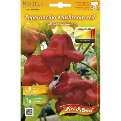 Hortusì - Hortus Buona Luna 0,30 gr semi di peperoncino mushroom red seminare orto