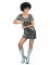 Costume disco argentato anni '70 per donna