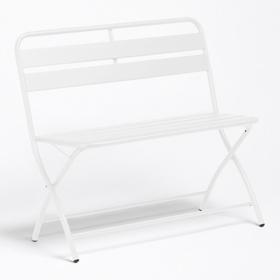 Panchina Pieghevole Janti Bianco Acciaio - Sklum