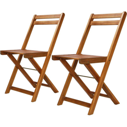 YOUTHUP Sedie da Bistrò per Esterni 2 pz in Legno Massello di Acacia - Marrone características