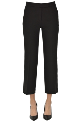 Cropped crepè trousers