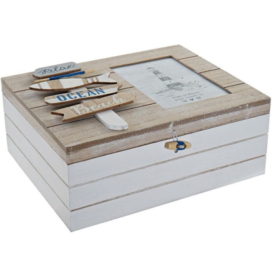 Scatola Decorativa Mediterraneo Legno MDF (25 x 20 x 10 cm) - Dkd Home Decor