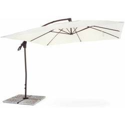 Ombrellone Da Giardino Decentrato 3x3m In Alluminio E Poliestere Suitset Ecrù precio