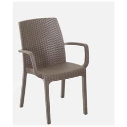 Sedia Poltrona Indiana In Simil Rattan Per Esterno Interno Set 4 Pezzi Caffè características