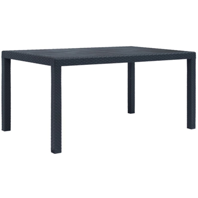 Asupermall - Tavolo da Giardino Antracite 150x90x72 cm Plastica Stile Rattan