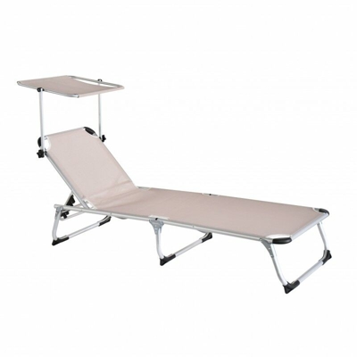 Lettino richiudibile beige 189x60x28cm