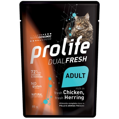 Prolife Cat Dual Fresh Bustine 85 gr: Salmone e Merluzzo