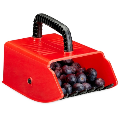Relaxdays - Raccoglifrutta, Raccogli Frutta, Ciliegie, Cestello, Coglifrutta, Accessori Giardinaggio, Raccolta, nero/rosso