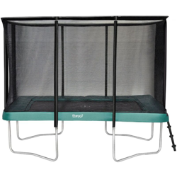 SOLO TRAMPOLINO Tappeto elastico da giardino rettangolare 281x201cm - verde. Con rete extra forte e bordo con doppia imbottitura en oferta