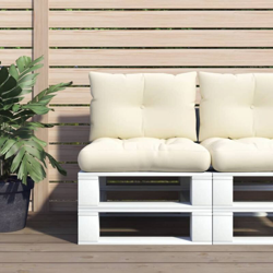 vidaXL Cuscini per Divani su Pallet 2 pz Crema in Tessuto - crema precio