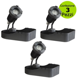 Multipack da 3 pz faretto halley per laghetto a led sommergibile illuminazione fontane e giardini en oferta