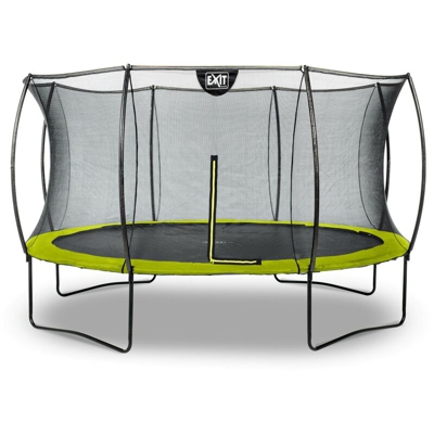 Exit - SOLO TRAMPOLINO Tappeto elastico da giardino rotondo 366cm con rete di sicurezza con pali curvi - verde. Sicurezza ottimale e qualità