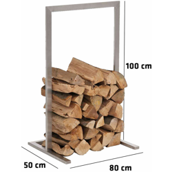 CLP - Porta Legna in Acciaio Inox SIDONE Argento 80x100 cm en oferta