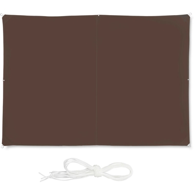 Relaxdays - Tenda a Vela Rettangolare, Idrorepellente, Anti UV, Corde di Supporto, Terrazza, Giardino, LxP: 2x3 m,Marrone