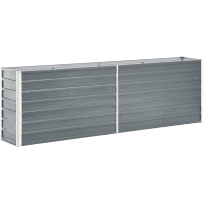 Letto Rialzato in Acciaio Zincato 240x40x77 cm Grigio