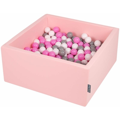 90X40cm/300 Palline ? 7CM Quadrato Piscina Di Palline Colorate Per Bambini Fabbricato In EU, Rosa:Grigio/Bianco/Rosa - rosa:grigio/bianco/rosa