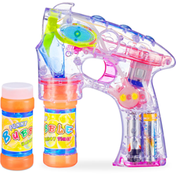 Set di 2 Pistole Sparabolle a LED, a Batteria, 4x Liquido per Bolle, per Bambini e Adulti, Trasparente en oferta