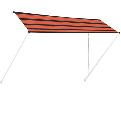 Tenda da Sole Retrattile Arancione e Marrone 400x150 cm - Multicolore - Vidaxl