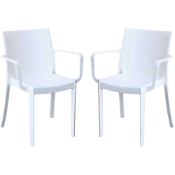 Set di 2 Sedie Impilabili In plastica taupe polipropilene Per Giardino Portico Terrazzo, Per Locali, Bar, Ristoranti, Agriturismo, Pasticcerie precio