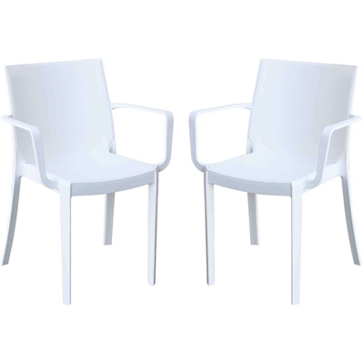 Set di 2 Sedie Impilabili In plastica taupe polipropilene Per Giardino Portico Terrazzo, Per Locali, Bar, Ristoranti, Agriturismo, Pasticcerie