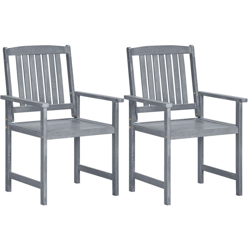 Asupermall - Sedie da Giardino 2 pz Grigio in Massello d'Acacia precio