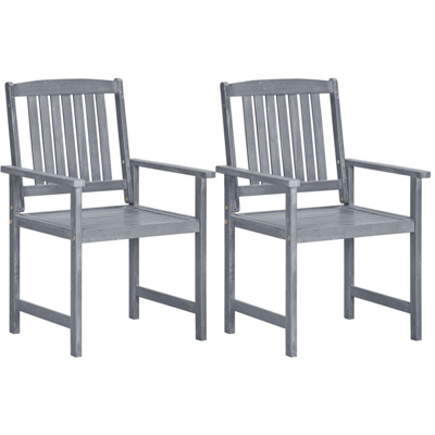 Asupermall - Sedie da Giardino 2 pz Grigio in Massello d'Acacia