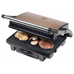 Panini Electric Table Contact Grill 1000W Low Fat BBQ Maker Maker Copper Design Bestron ASW113CO precio