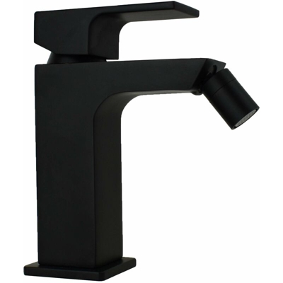 Miscelatore per bidet modello quadro colore nero opaco Gattoni Kubik 2564/25NO | Nero opaco - Senza piletta di scarico
