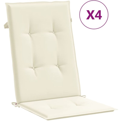YOUTHUP 4 pz Cuscini per Sedie da Giardino Crema 120x50x3 cm - crema