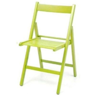 Sedia pieghevole in faggio di alta qualita colore verde 43x48xh.79 cm