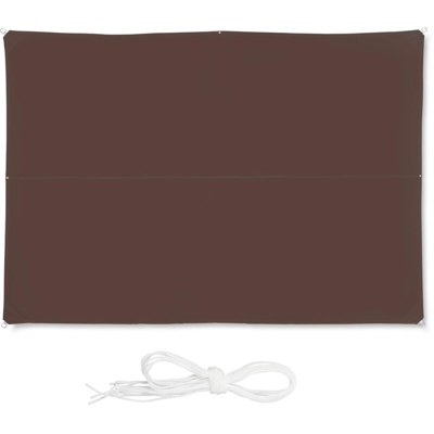 Tenda a Vela Rettangolare, Idrorepellente, Anti UV, Corde di Supporto, Terrazza, Giardino, LxP: 3x4 m, Marrone