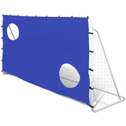 Porta da Calcio e Telone con Buchi per Allenamento 240x92x150 cm - Blu - Youthup en oferta