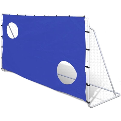 Porta da Calcio e Telone con Buchi per Allenamento 240x92x150 cm - Blu - Youthup