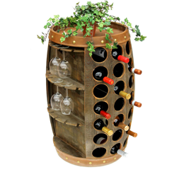 Scaffale Vini “Malaga” 90 cm 12065 Porta Bottiglie Metallo Legno Scaffale Porta Bottiglie - Dandibo precio