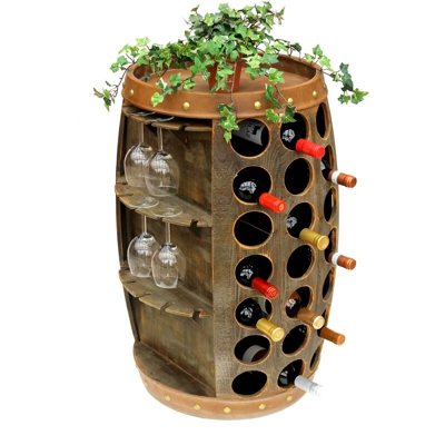 Scaffale Vini “Malaga” 90 cm 12065 Porta Bottiglie Metallo Legno Scaffale Porta Bottiglie - Dandibo